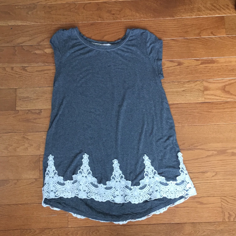 Gray and Lace Blouse